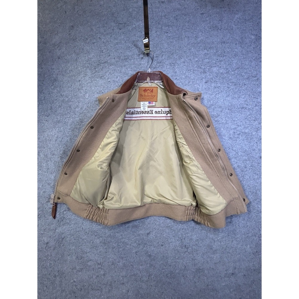 Schaefer Outfitter Vest Wool Leather Collar Men's Small Made in USA Branded - Picture 8 of 16